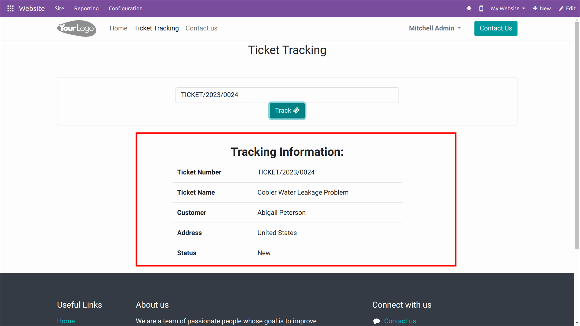 Customer Ticket Tracking