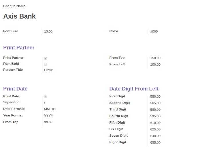 Create Cheque Format