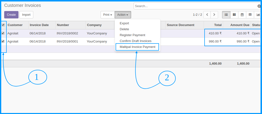 multiple invoice payment